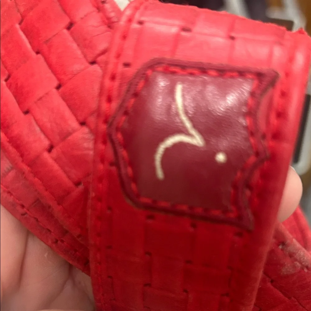 Stylish Red Woven Belt